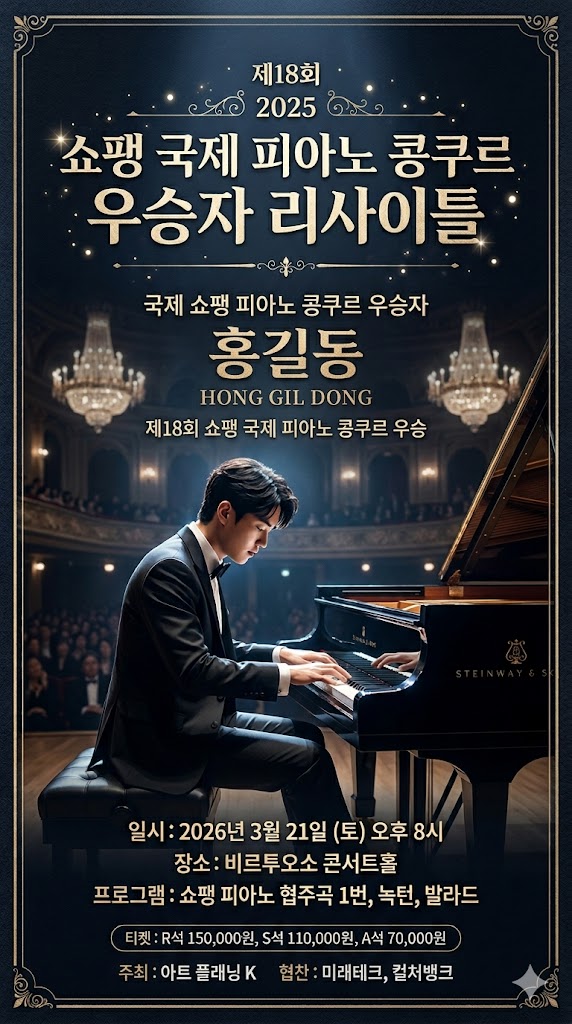[클래식] 쇼팽 국제 피아노 콩쿠르 우승자 리사이틀
